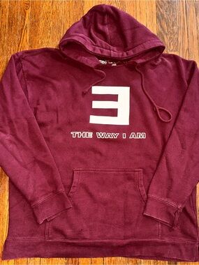 XL Eminem The Way I Am Maroon Rap Hooded Sweatshirt